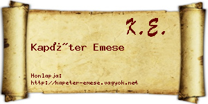 Kapéter Emese névjegykártya
